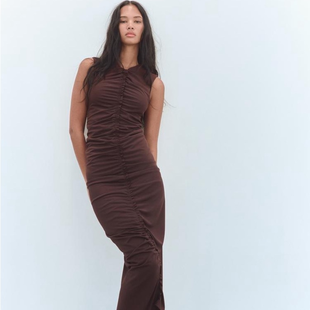 Zara Brown Midi Dress